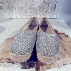 Giani Bernini super Sparkle Slip On..  Silver, 9.5 Great shape!!